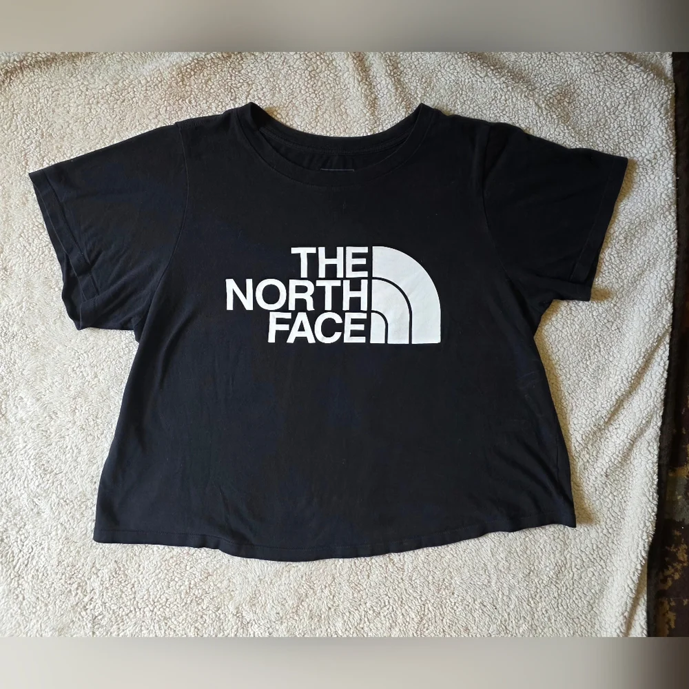The North Face Women's Black Tee with White Logo - Picture 2 of 5